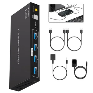 2x1 4K 120Hz 8K USB3.0 HDMI KVM Switcher 2 In 1 Out For MAC, For Linux, - Photo 1/8