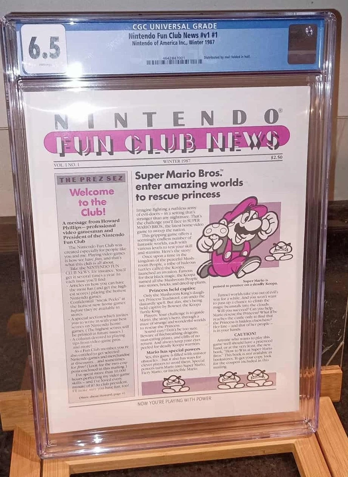 Nintendo Fun Club News No1 CGC 6.5 (макс. 7.5) Super Mario Bros Nintendo Power - Изображение 1 из 1