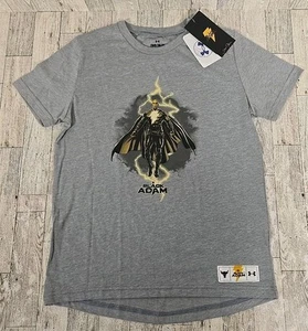 Under Armour Shirt M & XL Black Adam Dwayne Johnson Gray Graphic Print Youth NEW - Picture 1 of 9