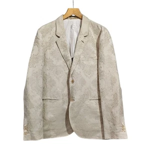 Blazer Caruso Para Hombres Beige 46R Cachemira Verano Chaqueta Fiesta Algodón Sin Forro - Imagen 1 de 11
