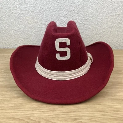 Sombrero de vaquero de gamuza vintage de los Cardenales de la Universidad de Stanford talla mediana 7-7 1/8 RARO Foto 1 de 4
