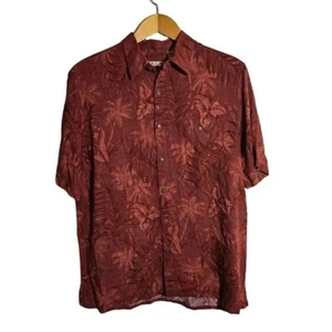 Vtg Batik Bay Mens Hawaiian Shirt Button Up Large Floral Tropical Short Sleeve - Bild 1 von 7