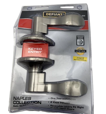 Manija de puerta de entrada con llave acabado níquel satinado colección desafiante Nápoles 534899 Foto 1 de 4