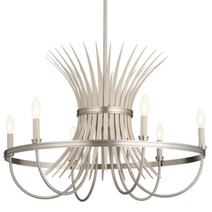 Kichler 52458 Baile 6 Light 29"W Taper Candle Chandelier - Nickel - Picture 1 of 9