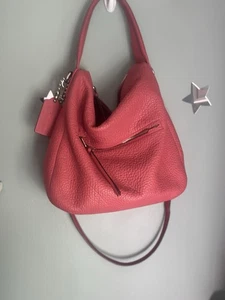 COACH pink pebbles leather hobo shoulder crossbody bag - Picture 1 of 23