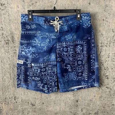 "Bañador Polo Ralph Lauren Board Shorts Grande Azul Estampado Paisley Forro 8"" Hombres" Foto 1 de 4