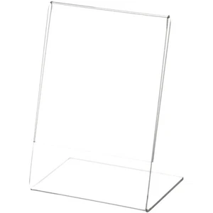Plymor Clear Acrylic Sign Display / Literature Holder (Angled), 3.5" W x 5" H - Picture 1 of 1