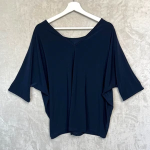 SYMPLI Canada Blue Tunic Top V Neck Boxy Half Sleeve Oversized Women’s Sz 12 - Picture 1 of 7