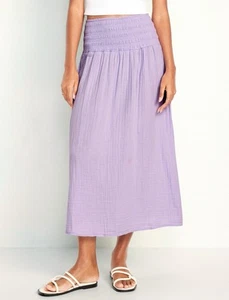 Old Navy Women’s Size 2X ~ Lavender High-Waisted Crinkle Gauze Maxi Skirt $40 - Picture 1 of 6