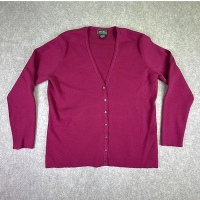 Cárdigan suéter para mujer Eddie Bauer elástico Pima algodón cuello en V XXL Foto 1 de 4