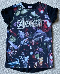 Black  Avengers T-shirt from Next (Age 9-10) - Excellent Condition - Picture 1 of 2