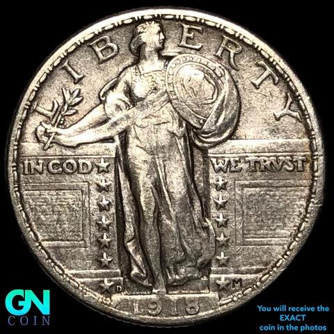 1918 D Standing Liberty Quarter #E7912 Cover