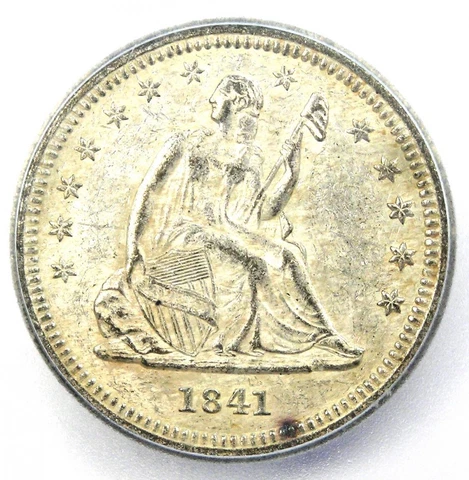 1841-O Seated Liberty Quarter 25C - Certified ICG AU58 - Rare Date Coin! Cover