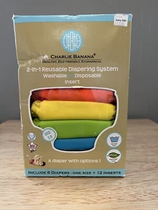 Charlie Banana- 5-pack Reusable All-in-One My First Cloth Diapers with 5 inserts - Picture 1 of 3