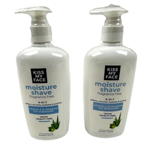 (2) Kiss My Face 4in1 Moisture Shave Fragrance Free with Botanical Blends 11 OZ - Picture 1 of 3