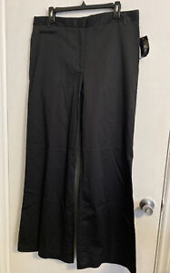 BCBG Paris Womens Size 14 Wide Leg Black Dress Pants NEW #66