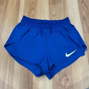 Size XS - Nike Pro Elite 2 in 1 Made In USA Brief Blue Shorts AO8485-417 Womens - Picture 1 of 8