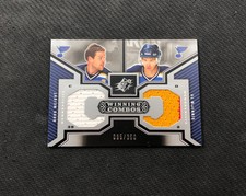 2005-06 UPPER DECK SPX WEIGHT/MACINNIS WINNING COMBOS DUAL JERSEY #ed 95/350