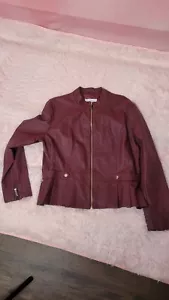 NWT New Womens New York & Co Burgundy Red Full Zip Jacket Size XXL - Picture 1 of 12