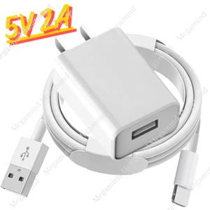 USB Wall Charger Block Fast Charging Cable For iPhone 6 7 8 XR 14 11 12 13 iPad - Picture 1 of 18