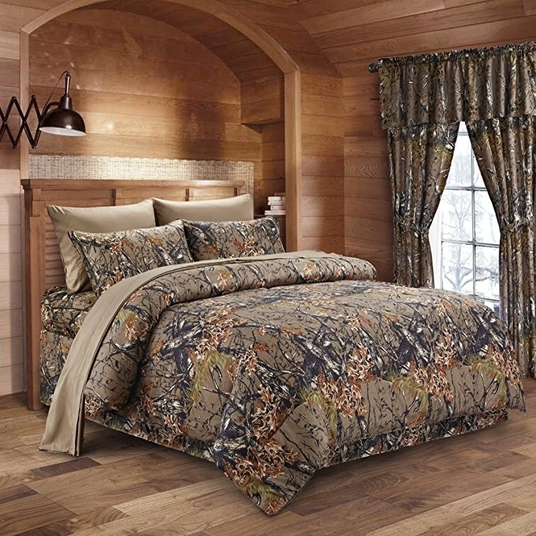 The Woods Camo Natural  7 piece Queen Comforter and Sheet Sets - Image 1 of 1
