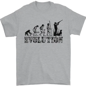 Evolution Eines Hunter Lustig Jagd Herren 100% Baumwolle - Picture 1 of 12