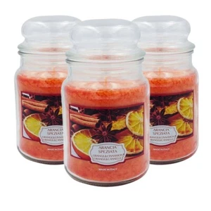 3 CANDELE PROFUMATE GIARA STILE YANKEE CANDLE 510gr IN VETRO - ARANCIA SPEZIATA - Foto 1 di 7