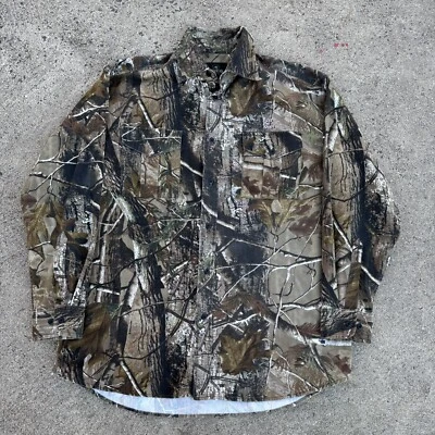 Men’s Realtree Bass Pro Shops Camo Button Down Shirt Jacket Hunting Mens Large - Image 1 of 4