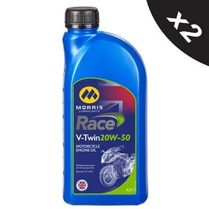 2x MORRIS V-Twin 20W-50 Racing Mineral Engine Oil for Harley Davidson JASO MA 1L - Picture 1 of 7