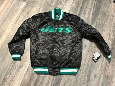 NUEVO CON ETIQUETAS’s Starter New York Jets NFL Chaqueta Negra Satinada Para Hombre XL Y2K Foto 1 de 4