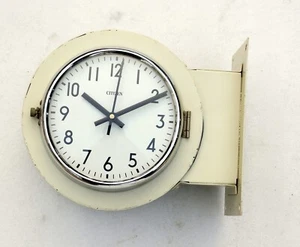 RELOJ GRANDE 9"" CIUDADANO JAPÓN DOBLE ESFERA TREN AUTOBÚS ESTACIÓN PÚBLICA BARCOS BARCO - Imagen 1 de 4