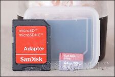 Sandisk Ultra 64GB microSD SDXC Memory Card + Adapter + Case
