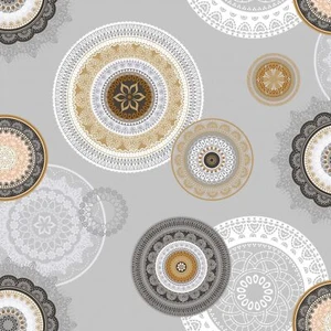 Leinwand gewachst Meterware - Breite 140 cm - Rundgrafik - Grau - Bild 1 von 1