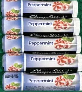 Chapstick Peppermint Lip Balm Lot  or 5 New - Picture 1 of 1