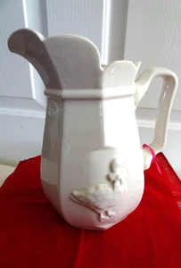 JARRA JARRA DE AGUA/JUGO/LECHE DE CERÁMICA BLANCA DE COLECCIÓN EE. UU. "8"-5 tazas - Imagen 1 de 11