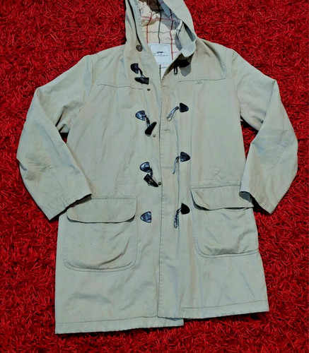 Giacca cappotto vintage Thomas BURBERRY con cappuccio e zip intera taglia L