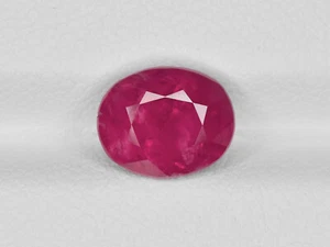 Rubino Birmania certificato GRS 2,98 Cts naturale non trattato rosa intenso ovale - Foto 1 di 10