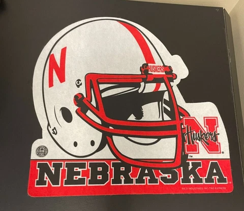 Nebraska Huskers Cornhuskers 14" Felt Banner Rico Industries Football Helmet Cover