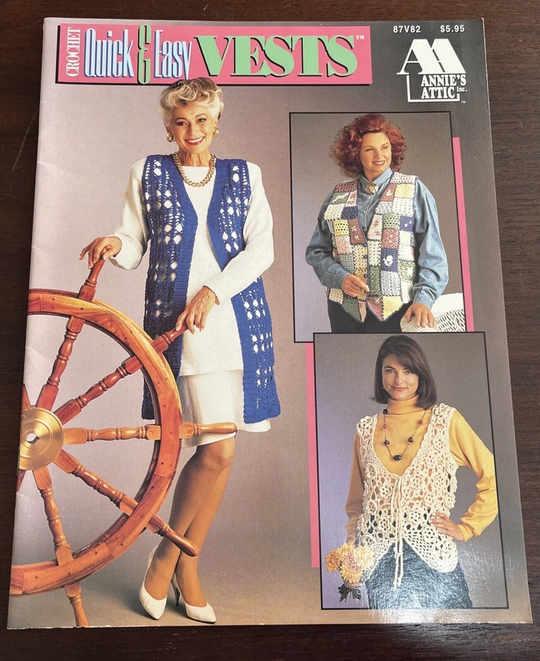 Annie's Attic ~  Crochet Quick and Easy Vests ~ Crochet Leaflet  87V82 - Image 1 of 4