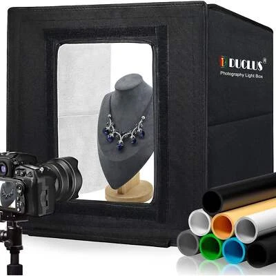 Caja de luz fotográfica DUCLUS 40 cm - Cabina portátil con 160 LED y 8 fondos - Imagen 1 de 4