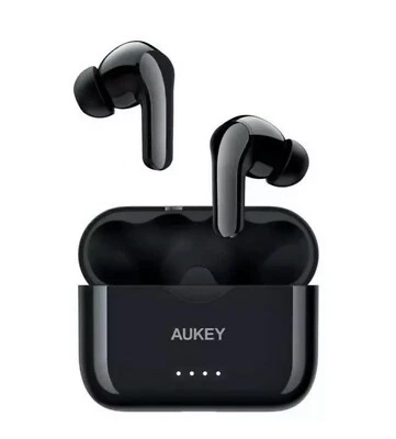 Aukey EP-T28 True Wireless Earbuds, Wireless Headphones With Charging Case-Black - Image 1 of 4