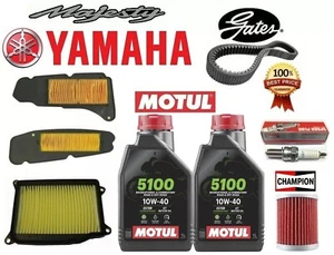 KIT TAGLIANDO YAMAHA MAJESTY 400 DAL 2004 AL 2006 OLIO CANDELA FILTRI CINGHIA - Foto 1 di 2