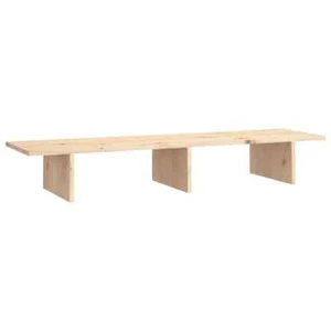 Wooden Monitor Stand Computer Laptop TV Desktop Riser Table Top Display Shelf - Picture 1 of 8