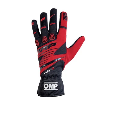 GUANTI KART TESSUTO NERO ROSSO OMP KB0-2743-B01 KS 3 GLOVES ANCHE TAGLIE BAMBINO