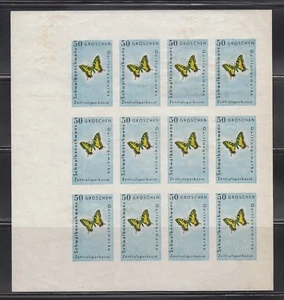 Austria Revenue, Insect, Butterfly, Imperf Proof Sheet. - Picture 1 of 1