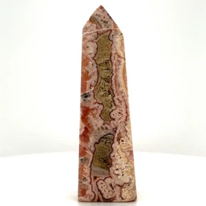 Rot, Rosa und Grau - Rhodochrosit Mineral, Kristall, Pyramide Bergenturm - Bild 1 von 3