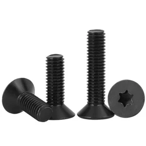 Black Stainless Steel Torx Countersunk Flat Head Six-Lobe Bolt Screws M2M3M4-M6 - Picture 1 of 6