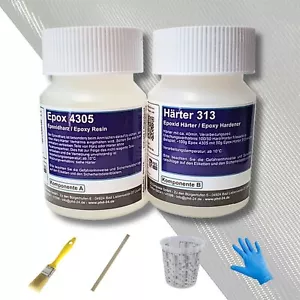 kleines Epoxi Reparaturset Epoxidharz mit Härter Glasfilamentgewebe und Zubehör - Bild 1 von 6