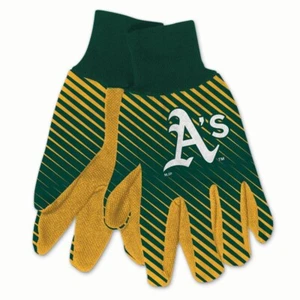 OAKLAND A'S ATHLETICS STRIPED UTILITY GRIPPER DOTS GLOVES NEW WINCRAFT 👀 - Picture 1 of 1