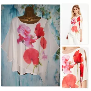NEW WALLIS KIMONO TOP L PETITE 16/18, Ivory Floral Chiffon Overlay Occasion - Picture 1 of 13